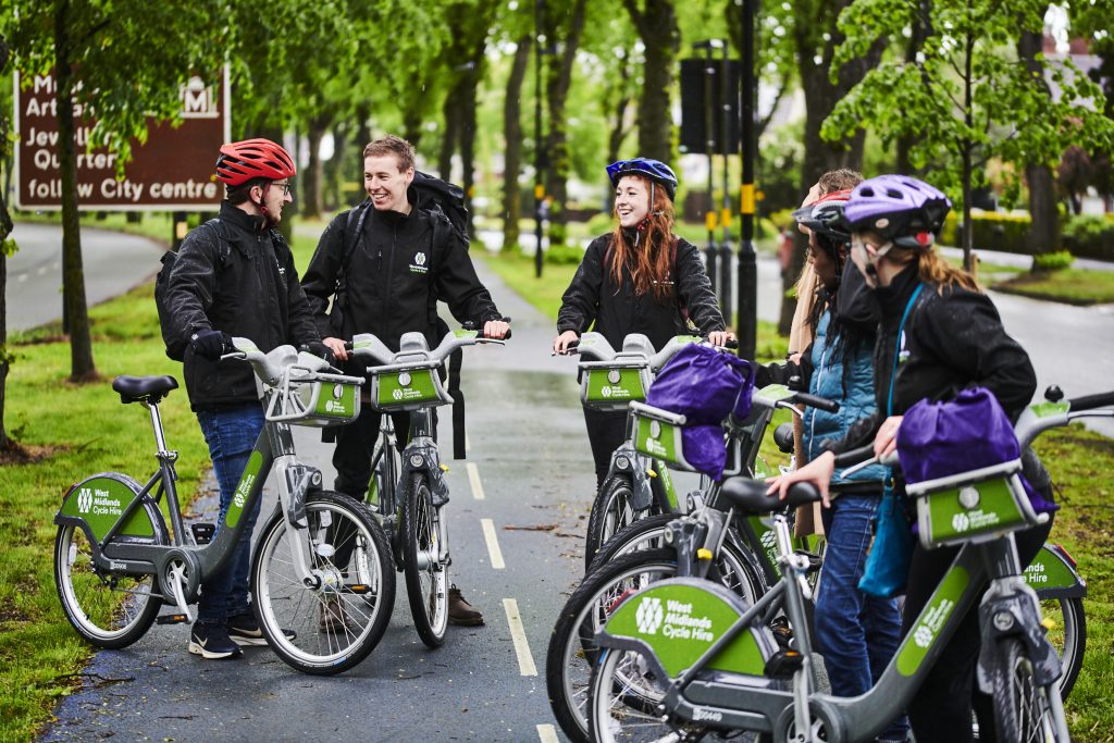 Group cycling on West Midlands Cycle Hire